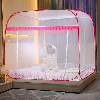 Mùng Chụp Màn Chụp Tự Bung Đỉnh Rộng Đỉnh Vuông Khung Xếp Cao Cấp Người Lớn Mùng Ngủ Kích Thước 1m6x2m 1m8x2m 2mx2m2