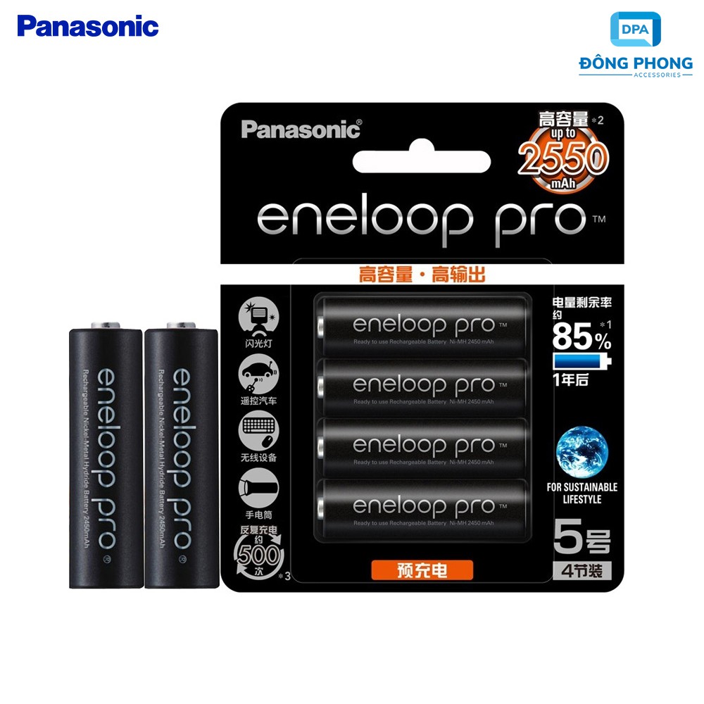 Pin Sạc AA PANASONIC ENELOOP PRO 2550mAh Chính Hãng Thị Trường Nhật Bản