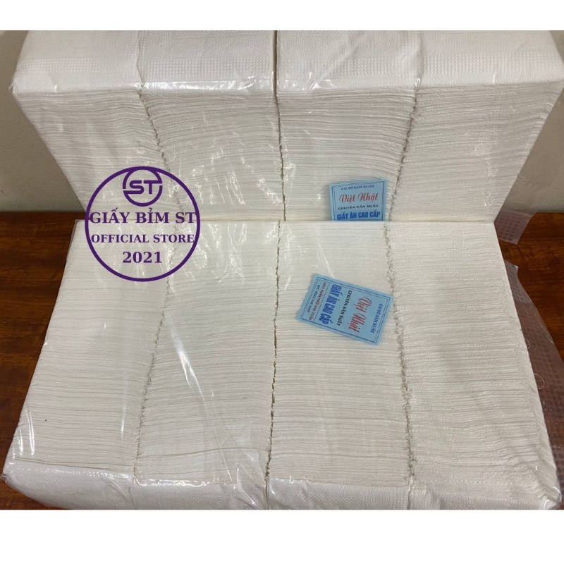 Khăn giấy ăn vuông Việt Nhật cân khổ 10x10 cm cho quán ăn, nhà hàng