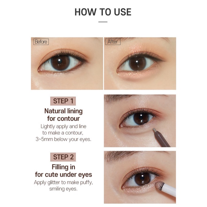 Etude Cute Eyes Maker - kẻ mắt, màu mắt, kẻ bọng mắt