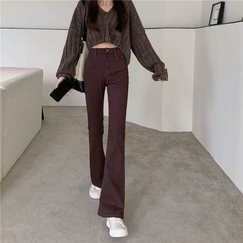 Quần Jeans Nữ Dài Lưng Cao Thời Trang Hàn