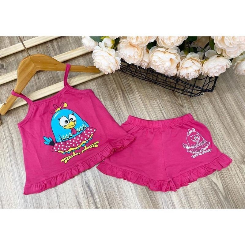 Bộ dây thun cotton cho bé gái