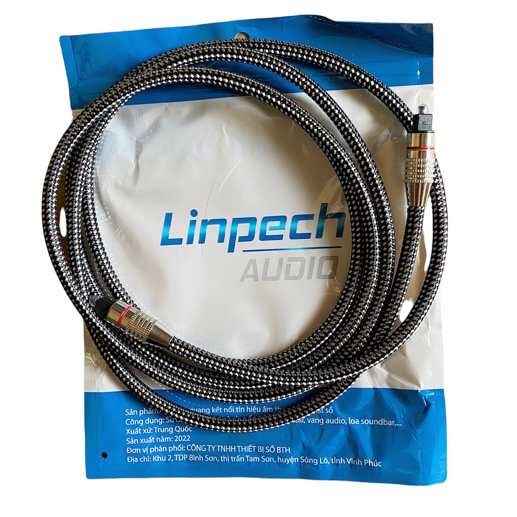 Dây Cáp Quang Âm Thanh Optical Bọc Dù 2M Sợi To 0.6cm. Hàng Cao Cấp Chính Hãng Linpech