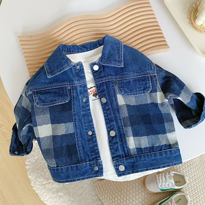 Áo Sơ Mi Denim Tay Dài Phong Cách Phương Tây Thời Trang Xuân Thu Mới 2022 Dành Cho Bé Trai