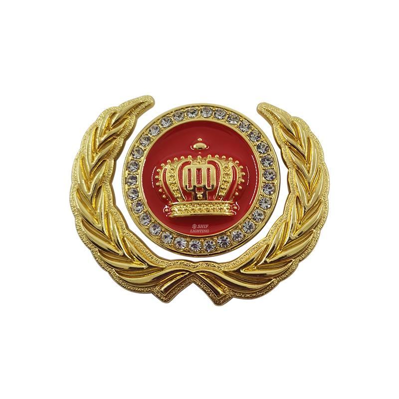 Logo hình vương miện bằng kim loại đẹp mắt trang trí xe hơi