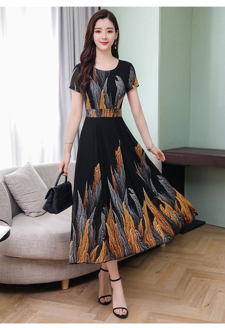 Đầm ôm Dáng Xòe In Họa Tiết Thời Trang Hè 2021 | BigBuy360 - bigbuy360.vn