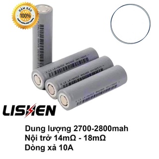 Cell pin chính hãng lishen xám 2500mah, dòng xả cao 10a - pin 18650 2500mah