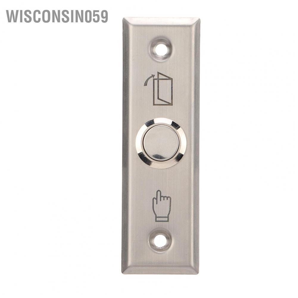 Wisconsin059 Door Access Control Switch Exit Press Button Stainless Steel Brushed Automatic Reset for Indoor Outdoor