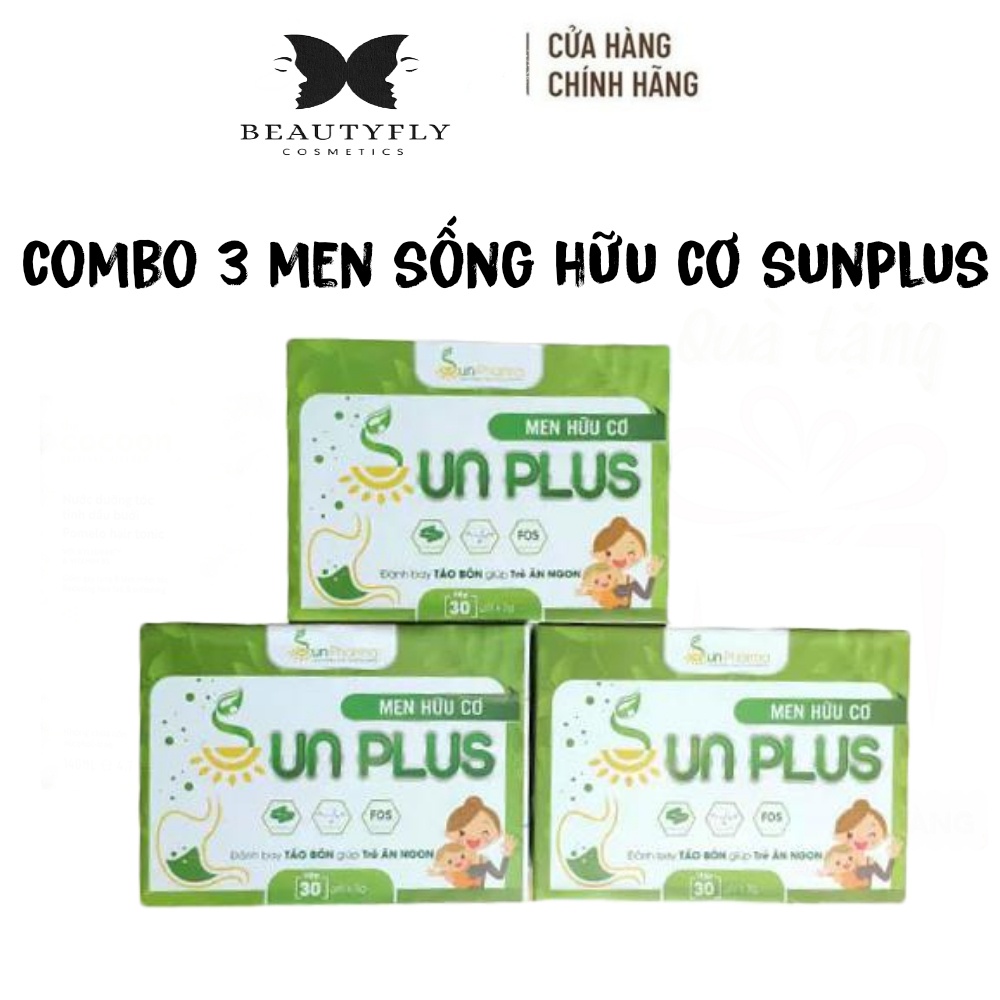 Combo 3 Hộp Men Hữu Cơ Sunplus - Sunplus Men hữu cơ bổ sung chất xơ tăng sức đề kháng cho trẻ-Tinhdaubuoingahoang1994