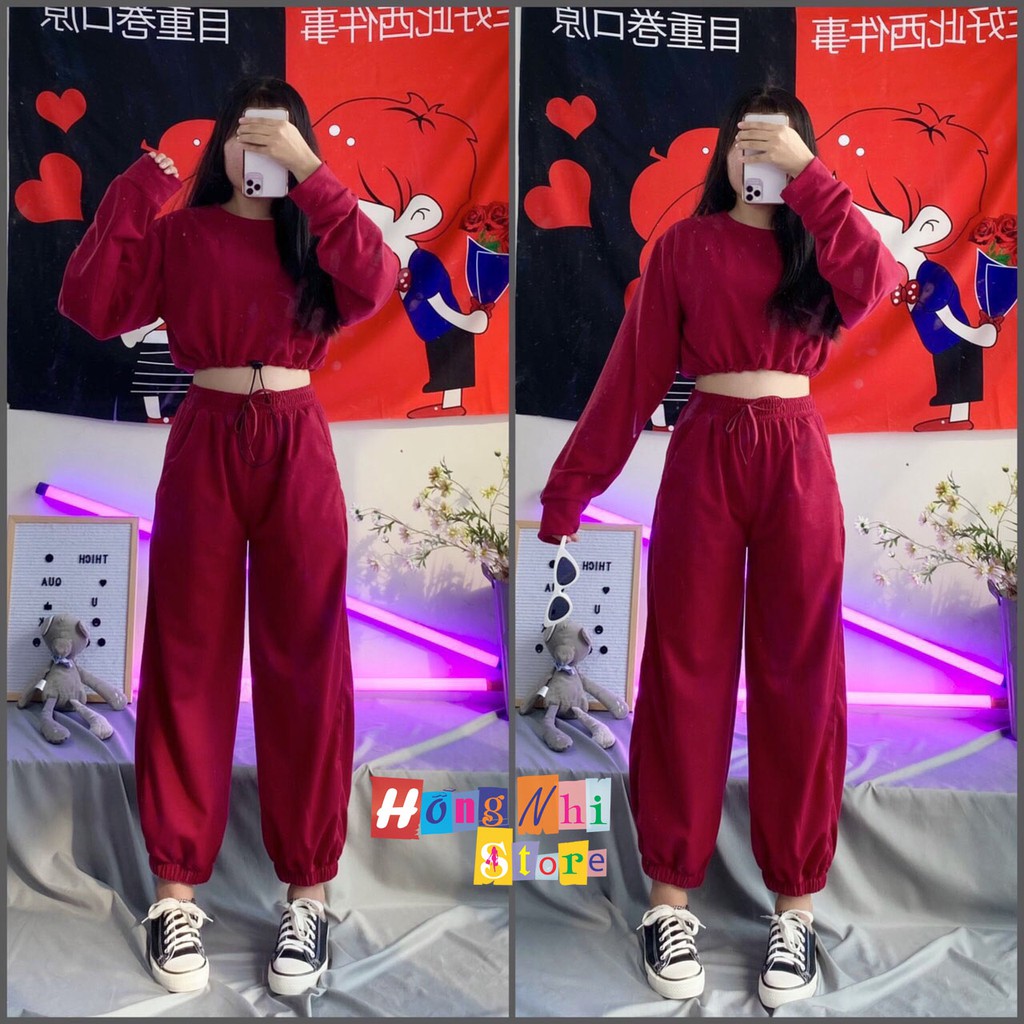 Quần Jogger Basic Pant Ulzzang Unisex Jogger Trơn Bo Lai Màu Đỏ - MM