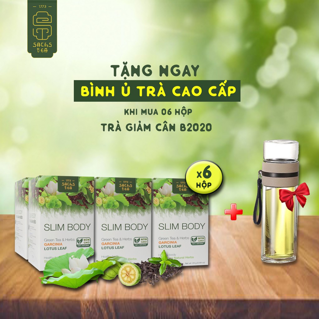 [Tặng Bình Ủ Trà cao cấp trị giá 249.000đ] Bộ 6 hộp TRÀ GIẢM CÂN SLIM BODY No.B2020 [AN TÂM CHÍNH HÃNG]