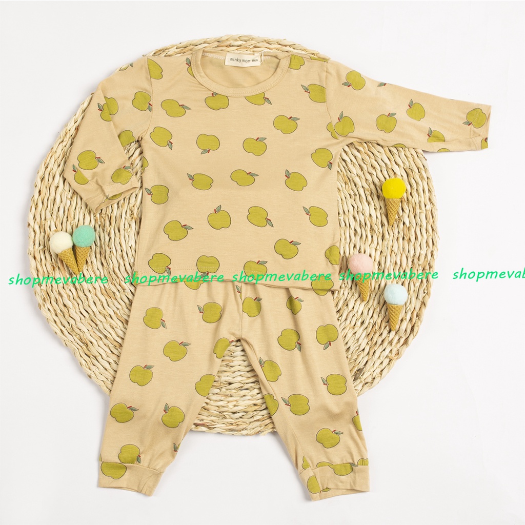 Bộ dài tay thun lạnh Minky cho bé trai, bé gái 8-18kg nhiều họa tiết đẹp - 𝐁𝐎𝟔𝟗