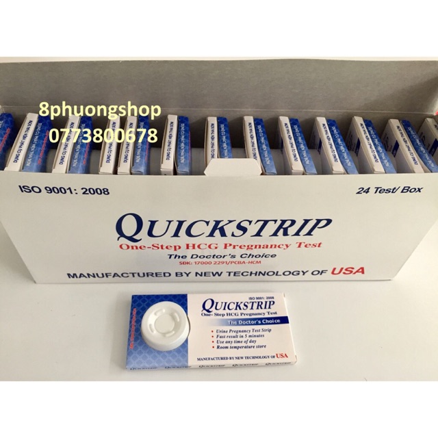 Combo 10 hộp que thử thai Quickstrip (hộp 24 que)