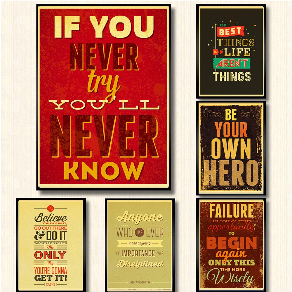 Poster Treo Tường In Hình Câu Nói Truyền Cảm Hứng Phong Cách vintage MS 230