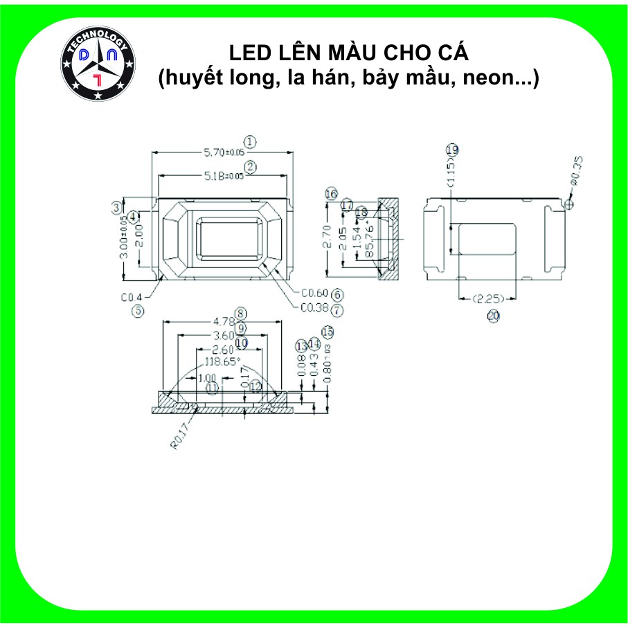 Combo 50 Led lên màu cho cá cảnh