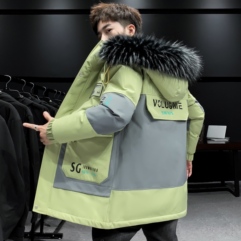 Áo phao nam hàn quốc có mũ lông họa tiết độc lạ phong cách hàn quốc trẻ trung siêu ấm