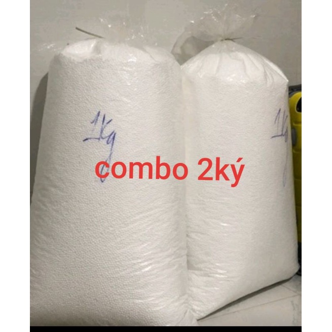 2 kg hạt xốp làm gối lười, bỏ hộp quà , làm tuyết...