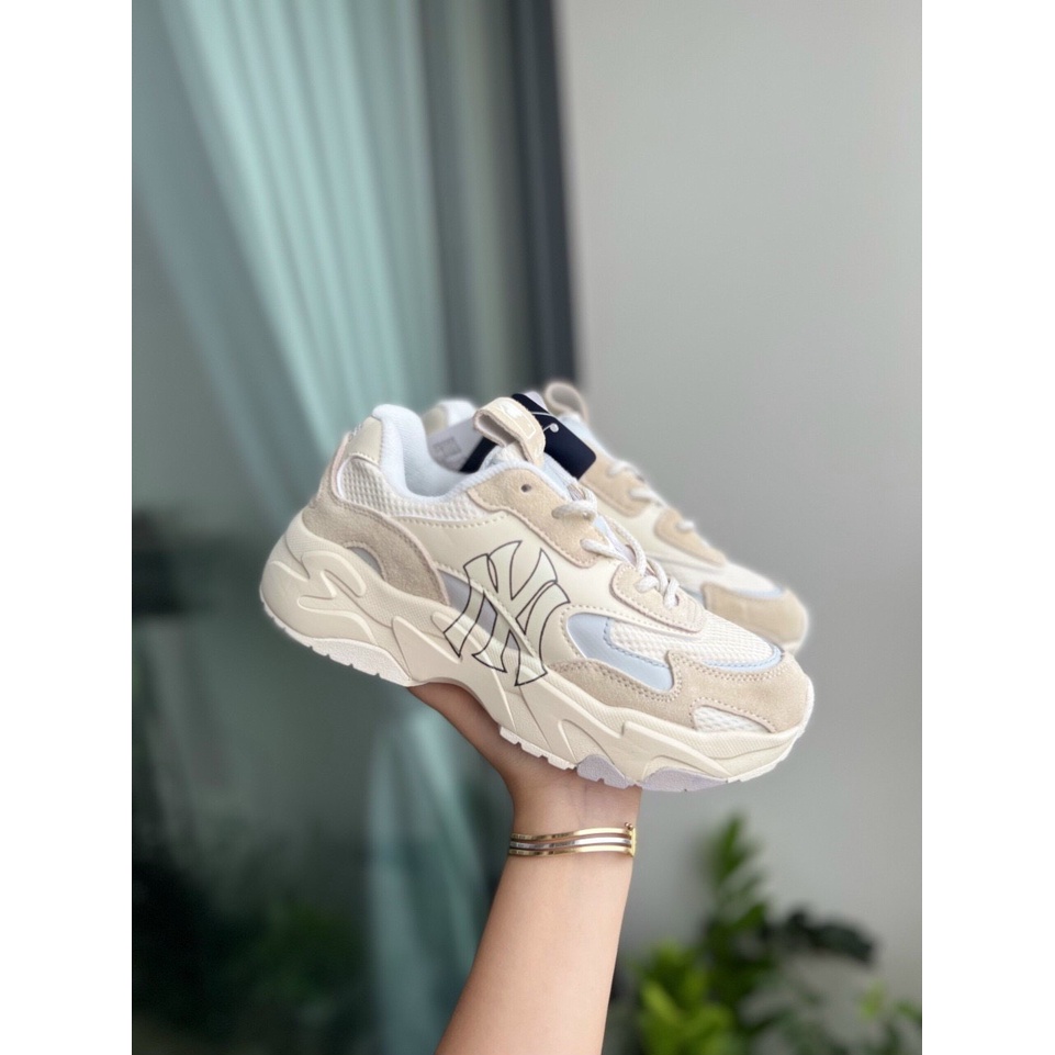 Giày thể thao mlb bigball lite kem nâu bản cao cấp nam nữ ảnh thật tự chụp+freeshi