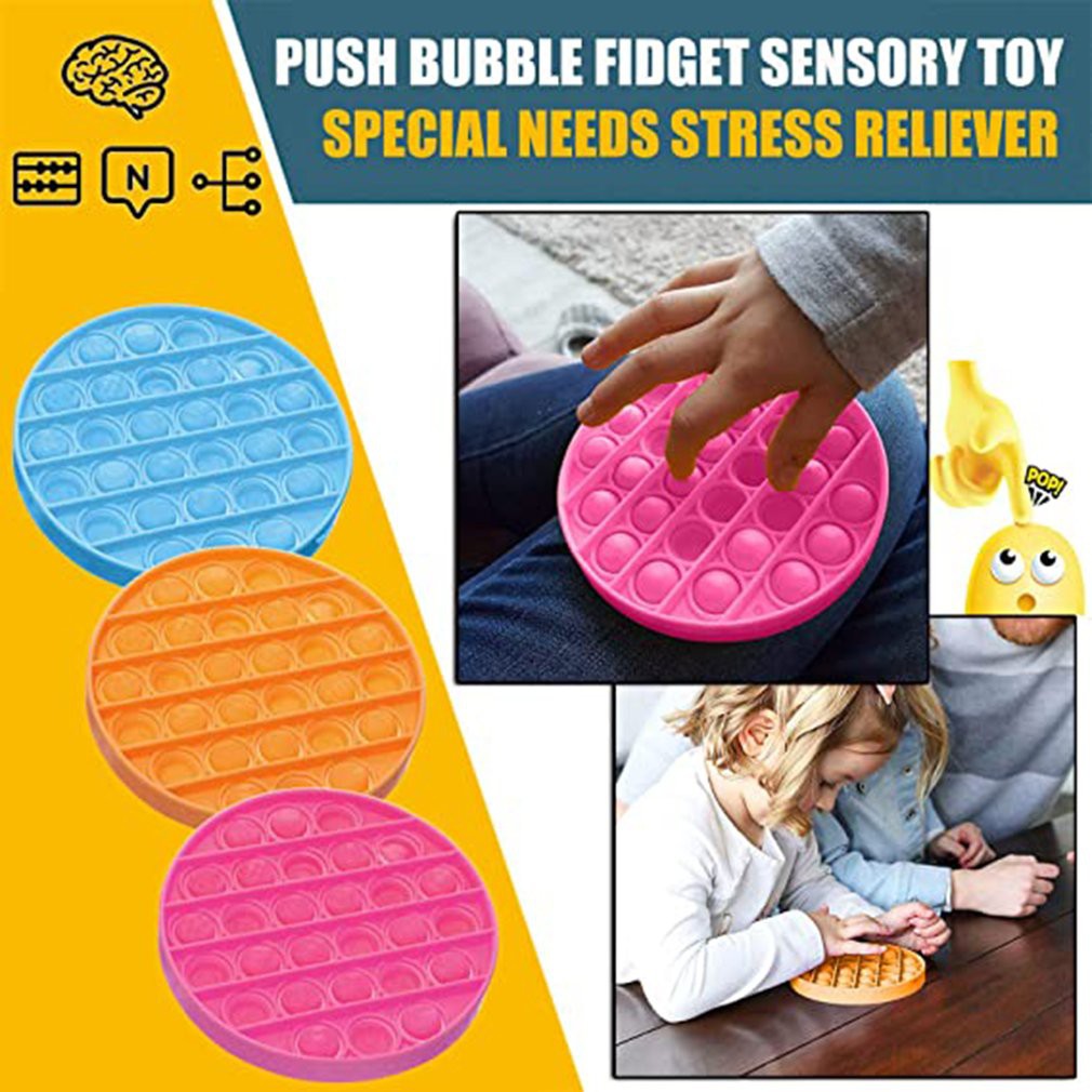 Tiktok Pop Its Round Fidget Toy Push Bubble Stress Relief Kids Pop It Đồ chơi nhấn bong bóng giải tỏa căng thẳng đa dụng chất lượng cao