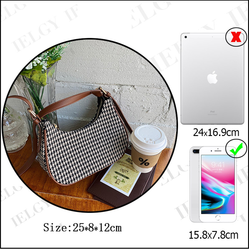 Túi xách đeo chéo họa tiết caro phong cách retro hợp thời trang cho nữ IELGY