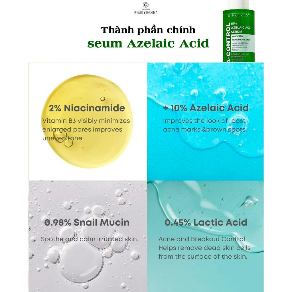 Serum cho da mụn, thâm nám NINELESS AZELAIC ACID và NIACINAMIDE