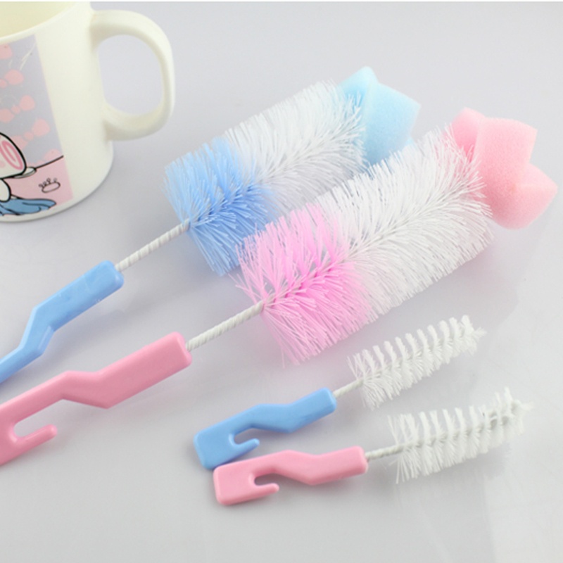 Bộ 2 dụng cụ vệ sinh bình sữa em bé xoay 360 độ tiện lợi