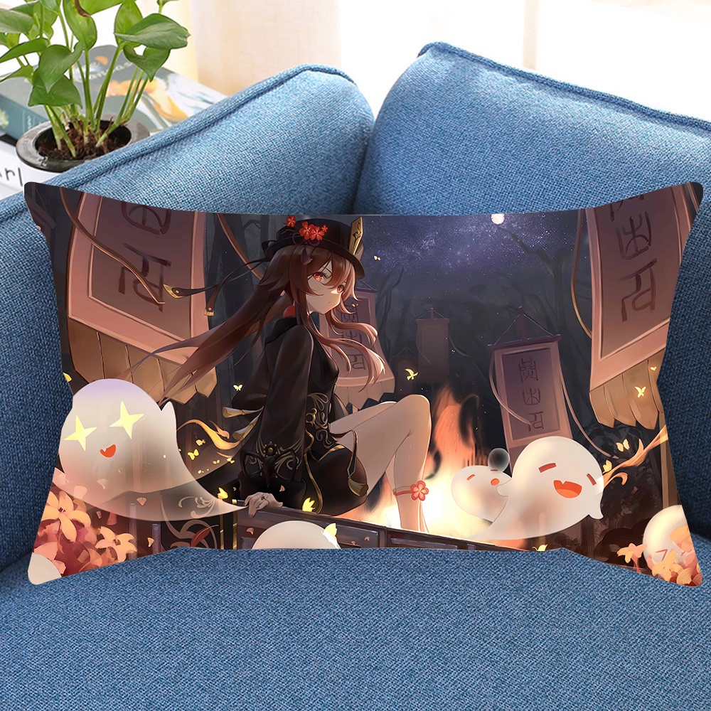 Vỏ Gối Đơn In Hình Nhân Vật Game Genshin Impact Dễ Thương Bằng Polyester