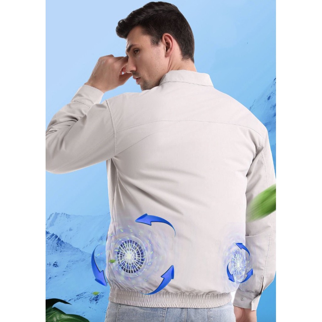 Áo khoác tích hợp quạt điều hòa chống nóng hiệu quả size L COOLING COAT A11 (bao gồm cả sạc dự phòng)