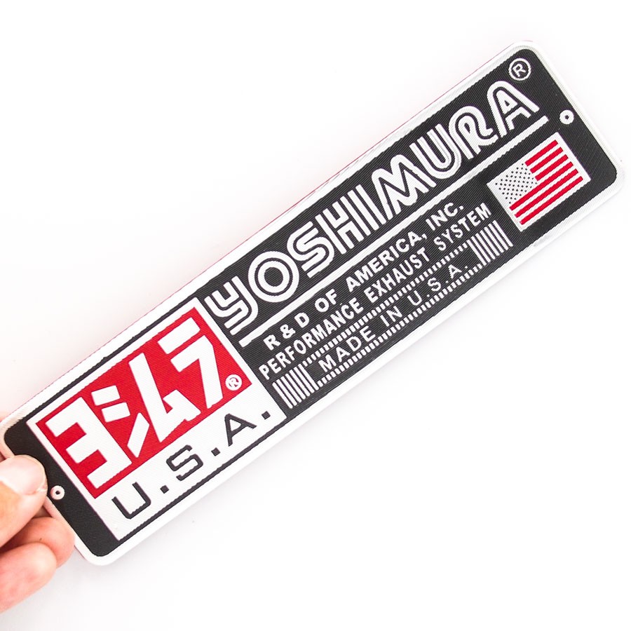 Set 2 miếng Sticker metal dán bô xe Sticker Factory - Chủ đề Yoshimura Exhaust