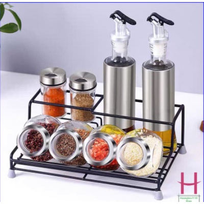 Kệ sắt đựng gia vị 1 tầng 3 ngăn tiết kiệm không gian bằng thép