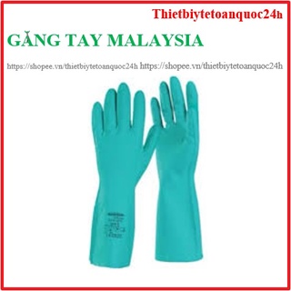 Găng tay chịu hóa chất NK Malaysia chính hãng: bền, dai, mềm, không mùi khó chịu
