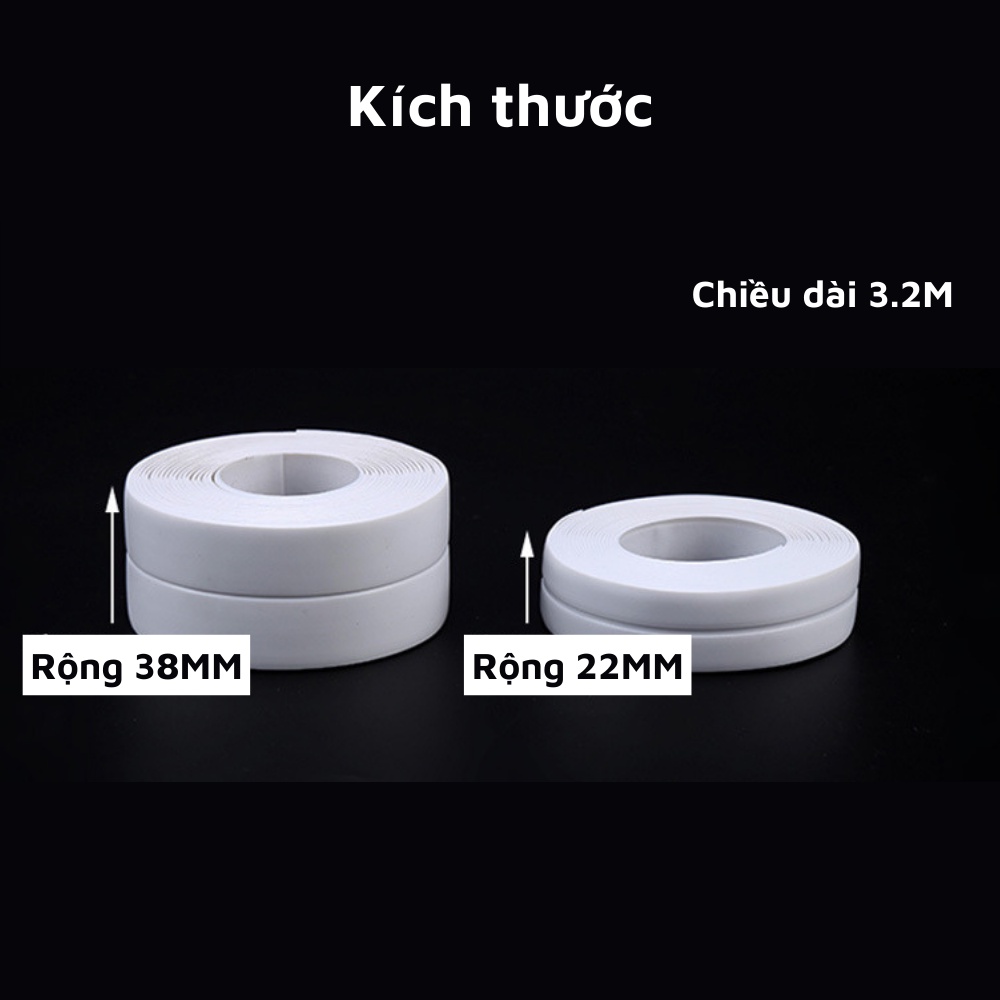 Cuộn băng keo chống thấm PVC tiện dụng dán viền bồn rửa chén phòng tắm tiện lợi chống ố vàng nấm mốc khe hở