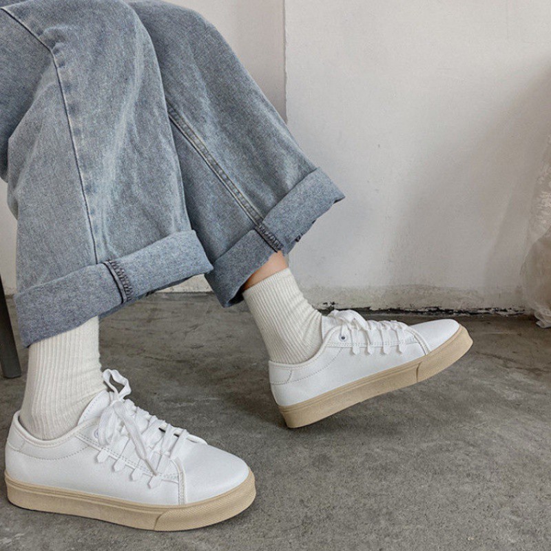 [Mã FAGREEN245 giảm 10% tối đa 30k đơn từ 99k] Giày Bata Trắng Nữ giayBOM Chất Liệu Da PU Đế Cao 2 cm B1071 | BigBuy360 - bigbuy360.vn