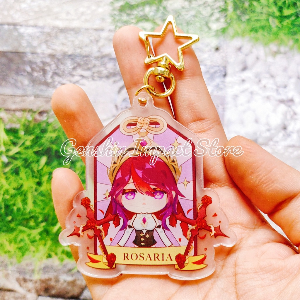 Rosaria Móc khóa Genshin Impact ver may mắn M13 (in giữa acrylic)