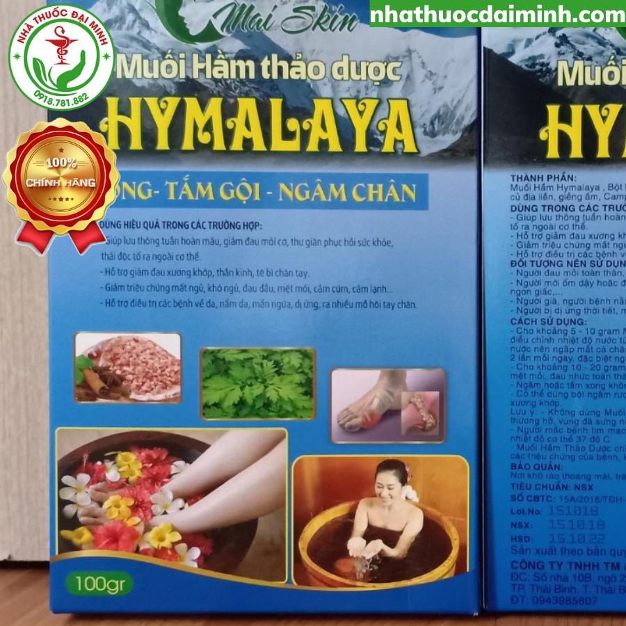 Muối Hầm Thảo Dược Himalaya Hộp 100g – Giúp Lưu Thông Tuần Hoàn Máu, Thải Độc Tố Ra Ngoài Cơ Thể