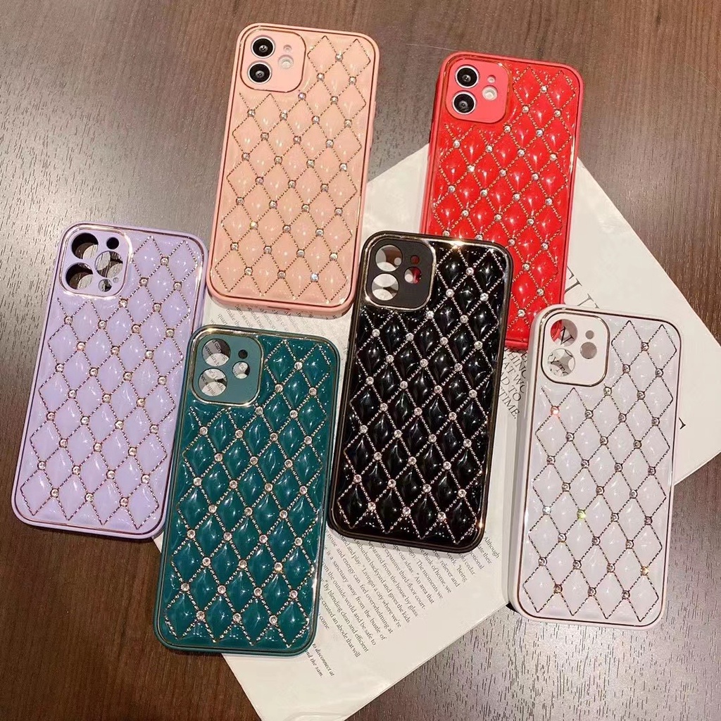 Ốp điện thoại silicon mềm mạ kim cương lấp lánh sang trọng thích hợp cho Iphone 11 12 Pro Max 13 Pro Max