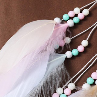 Dreamcatcher đính lông vũ và hạt trang trí
