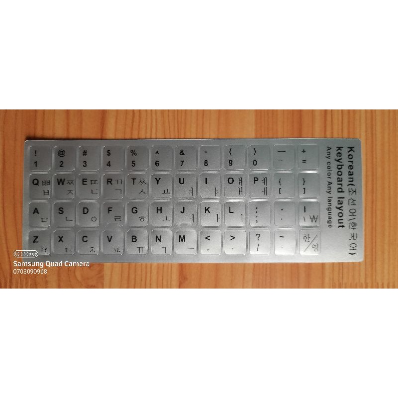 Miếng dán bàn phím tiếng Hàn đủ màu