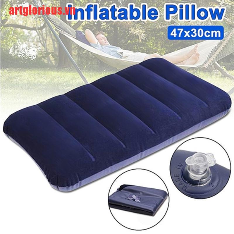 【artglorious】47*30cm Portable Folding Air Inflatable Pillow Outdoor Travel Hom