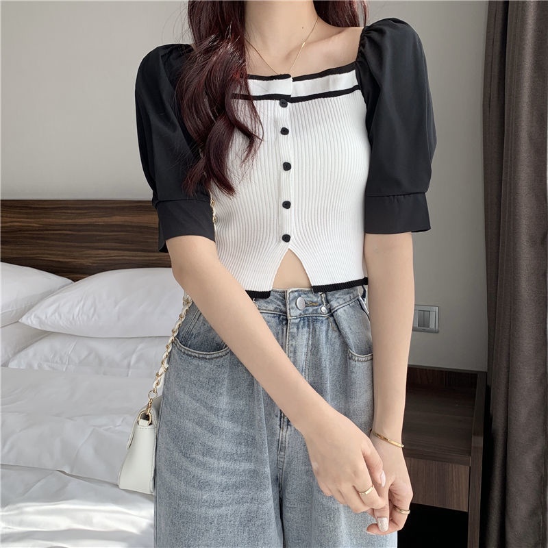 Áo cardigan Ngắn Cổ Vuông Chất Liệu Dệt Kim Mỏng Thời Trang Cho Nữ 2022 JL-TX-246