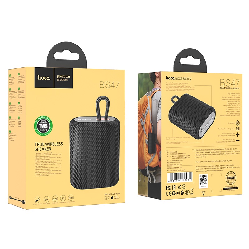 Loa Bluetooth Hoco BS47 Thiết Kế Thể Thao Đẹp Mắt, Bảo Hành Chính Hãng.