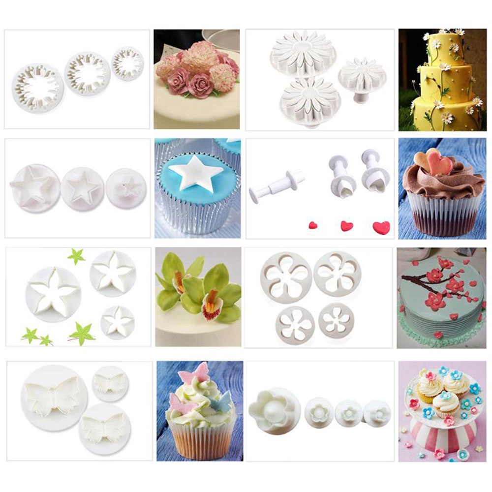 CONOPERY Bộ 33 Khuôn Nhấn Tạo Hình Bánh Quy / Kẹo Đường Trang Trí Bánh Kem Cho Ngày Của Mẹ Mới
