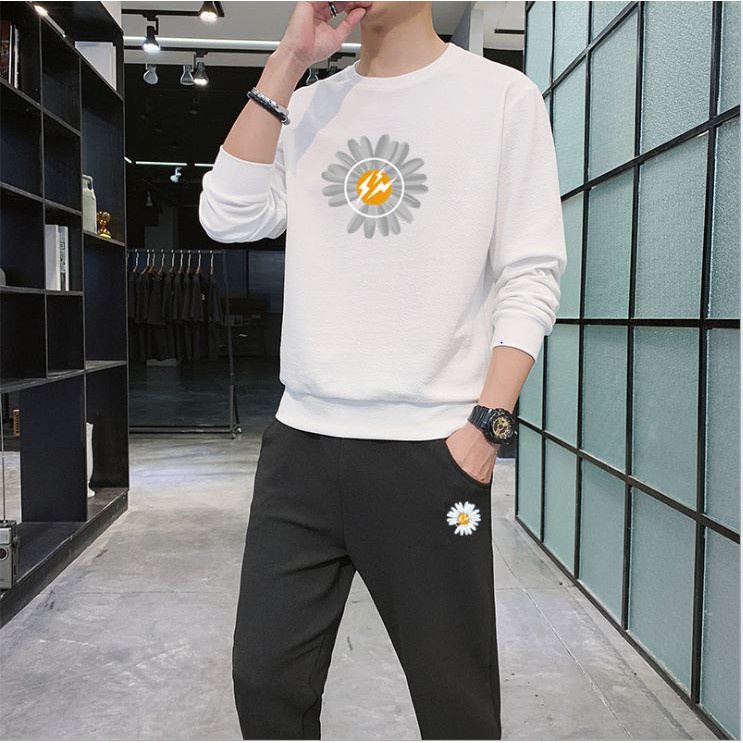 Bộ Nỉ Nam Dài Tay In 3D Hình Hoa Siêu Đẹp - Bộ Thu Đông Chất Liệu Nỉ Cao Cấp Mềm Mịn - BD158 - Xưởng May Trung Kiên