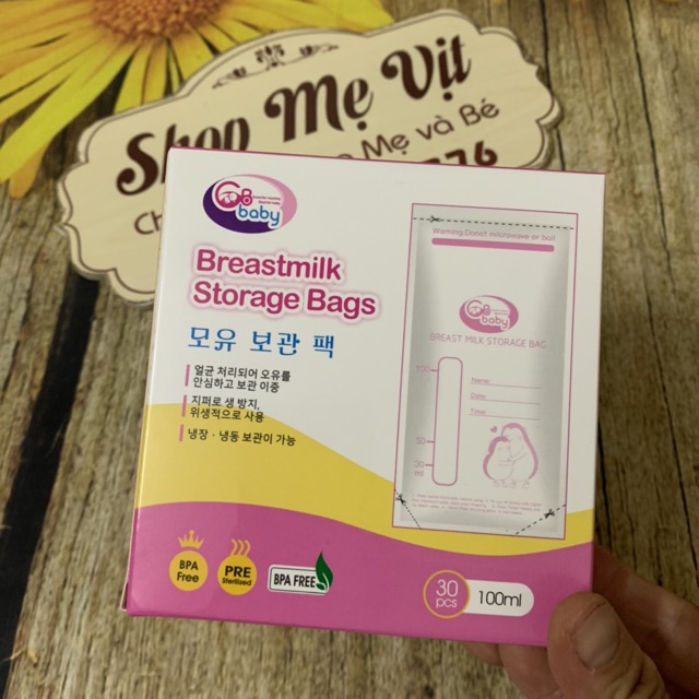 Túi trữ sữa GB Baby 100ml hộp 30 túi