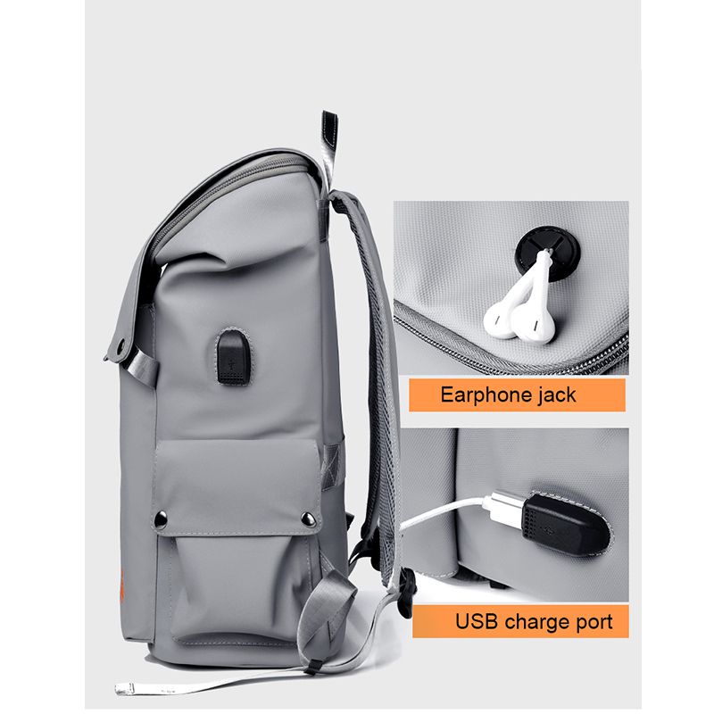 Men's Backpack USB Charge College Student 15.6 inch Laptop Notebook Schoolbag Simple Large-Capacity Travel Male Mochila Brand