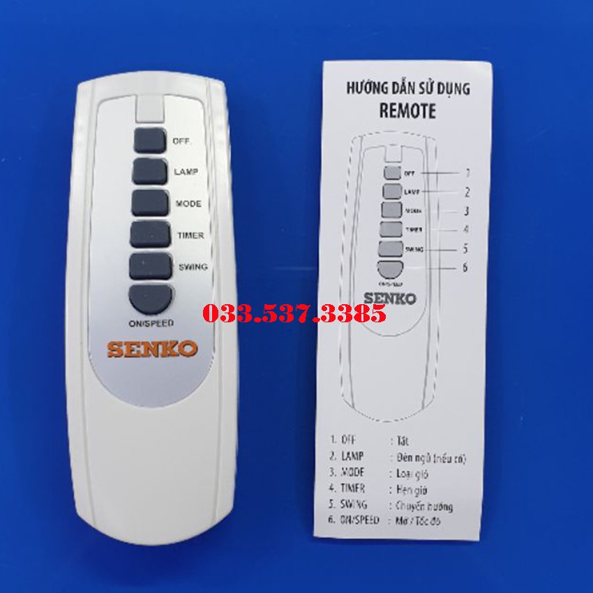 Quạt senko điều khiển từ xa, quạt điện sải cánh 400 SENKO 1628 (3 cánh)