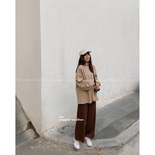 Áo nỉ cổ lọ kẻ tăm