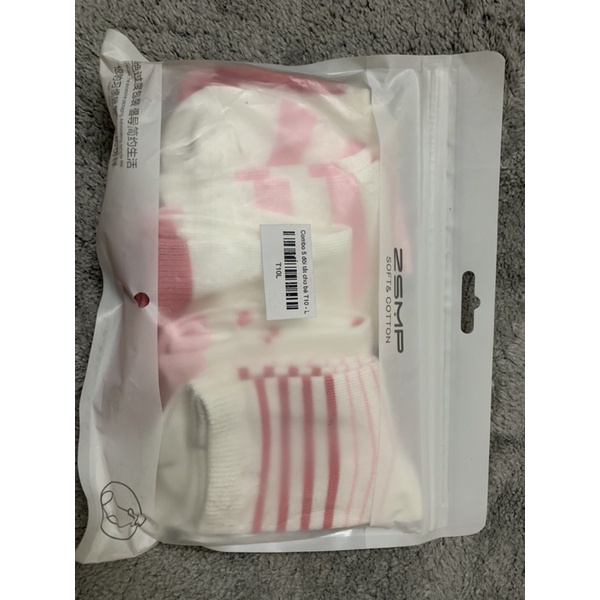Set 5 đôi tất cho bé phối màu hồng cute có túi zip siêu xịn sò(T10)