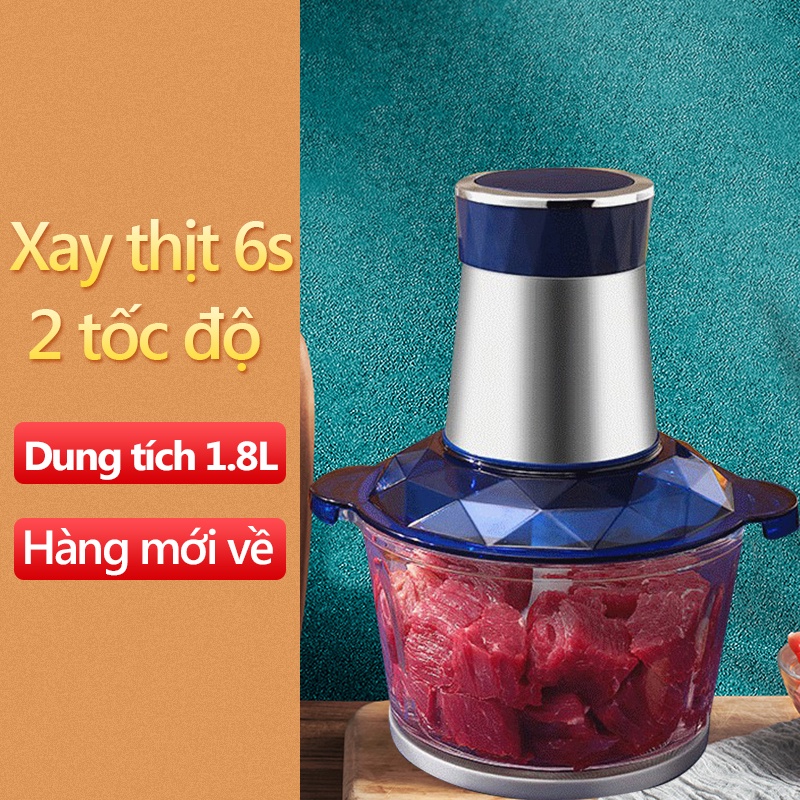 SJ003B Máy xay thịt đa năng 2.0L chén thủy tinh lưỡi dao kép Lưỡi dao bằng inox 304 không gỉ hai chế độ tự động làm sạch