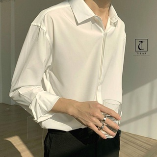 Áo sơ mi Nam TILAA FASHION vải lụa dài tay form rộng unisex phong cách Hàn Quốc AS03
